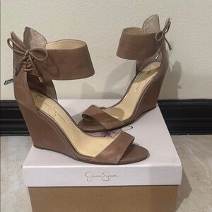 Jessica Simpson Tan Wedge Sandals